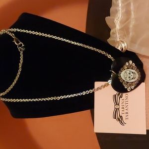 Tarina Tarantino Black Heart Sugar Skull Necklace